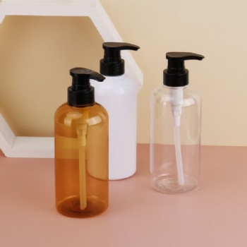 In Stock 300ml 500ml 32mm Neck Plastic PET White Heavy-Duty Shampoo Bottles & Brown Tinted Body Wash/Conditioner Bottles