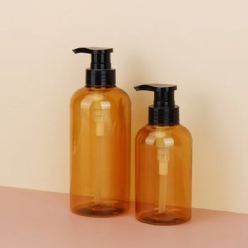 In Stock 300ml 500ml 32mm Neck Plastic PET White Heavy-Duty Shampoo Bottles & Brown Tinted Body Wash/Conditioner Bottles