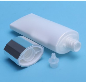40g Upside-down extrusion sunscreen lotion PE bottle with edge lid